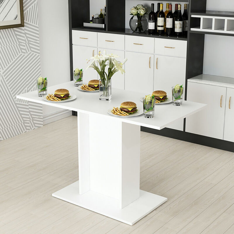foto del prodotto  en.casa tavolo da pranzo galten con gamba centrale e piano rettangolare bianco
