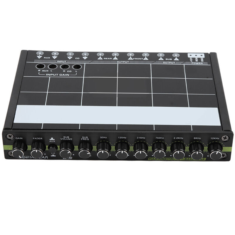 foto del prodotto égaliseur graphique audio de voiture à 7 bandes, croisement actif, égaliseur stéréo d'égaliseur audio d'automobile de voiture 1pc