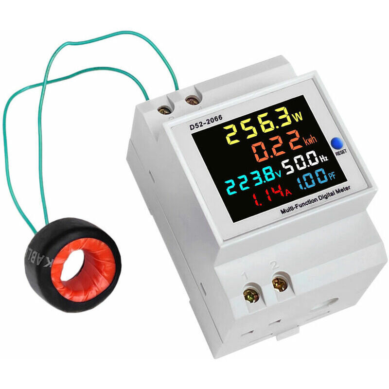 foto del prodotto  indicatore di consumo energetico d52 2066 contatore elettrico fase contatore wattora intelligente per uso domestico tipo binario di guida 220v
