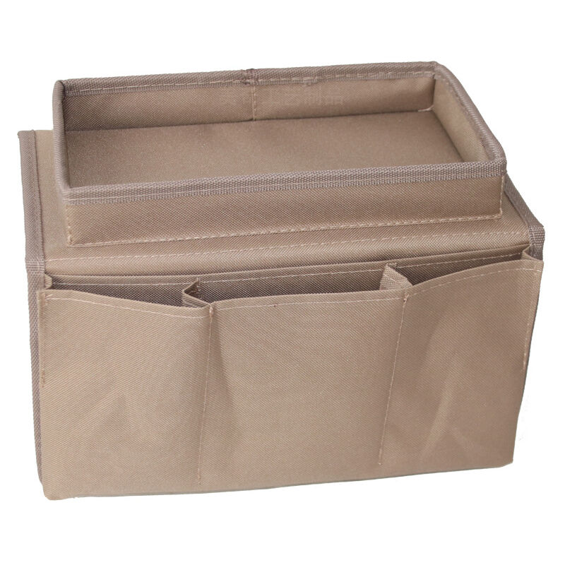 foto del prodotto  marrone borsa portaoggetti per divano, borsa portaoggetti per braccioli divano, borsa per appendere telecomando, borsa portaoggetti per casa