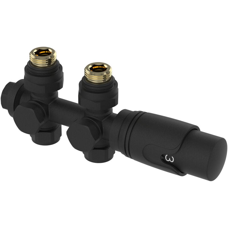 foto del prodotto  neu.haus kit gloppen valvole termostatiche multiblock per termoarredi bitubi nero
