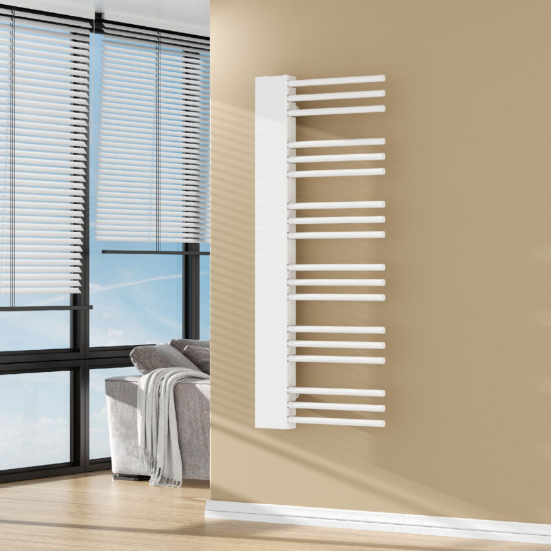 foto del prodotto  neu.haus scalda asciugamani da parete kviteseid scaldasalviette ad acqua calda 120x50 cm 470 w bianco