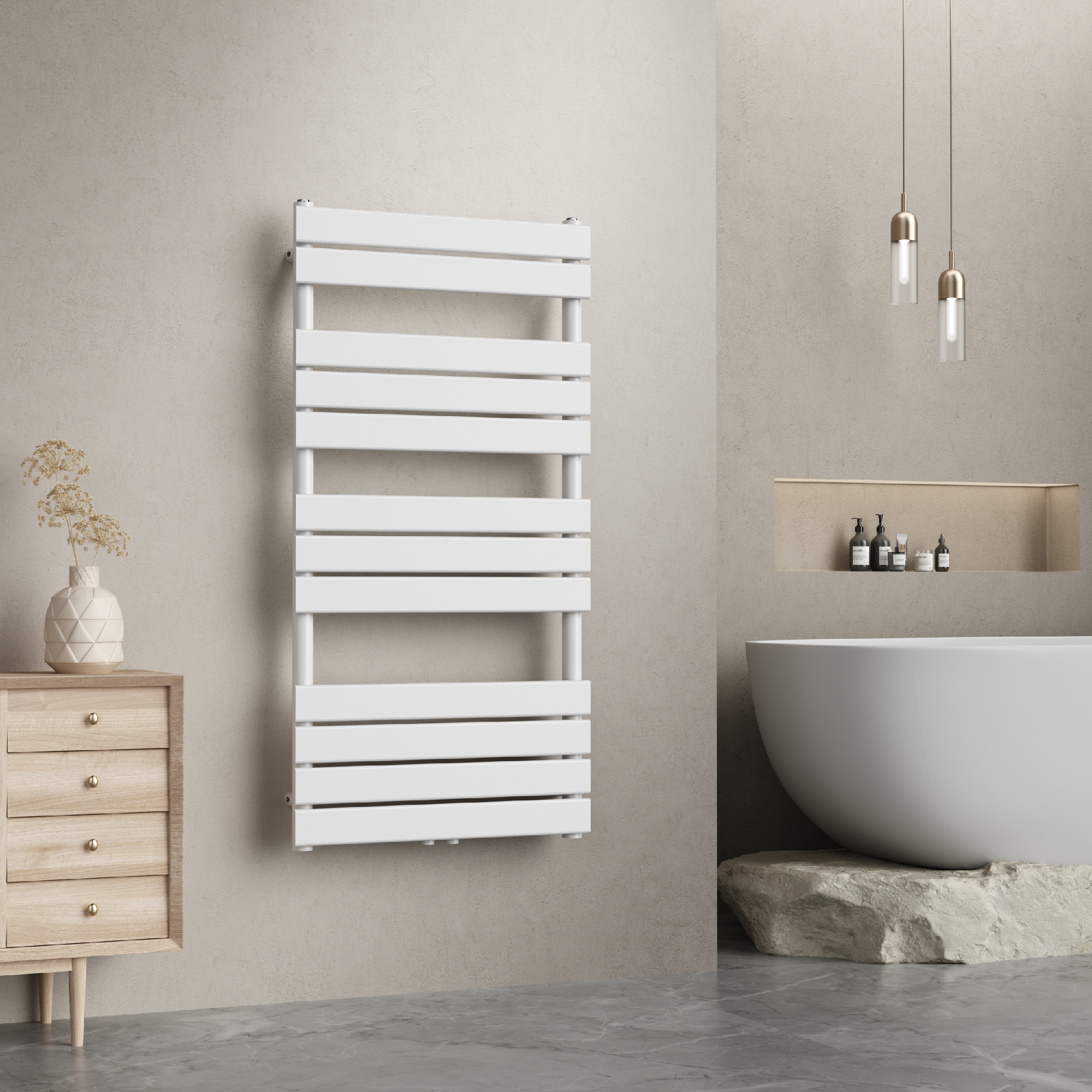 foto del prodotto  neu.haus scalda asciugamani da parete voss ad acqua calda 120 x 60 cm bianco