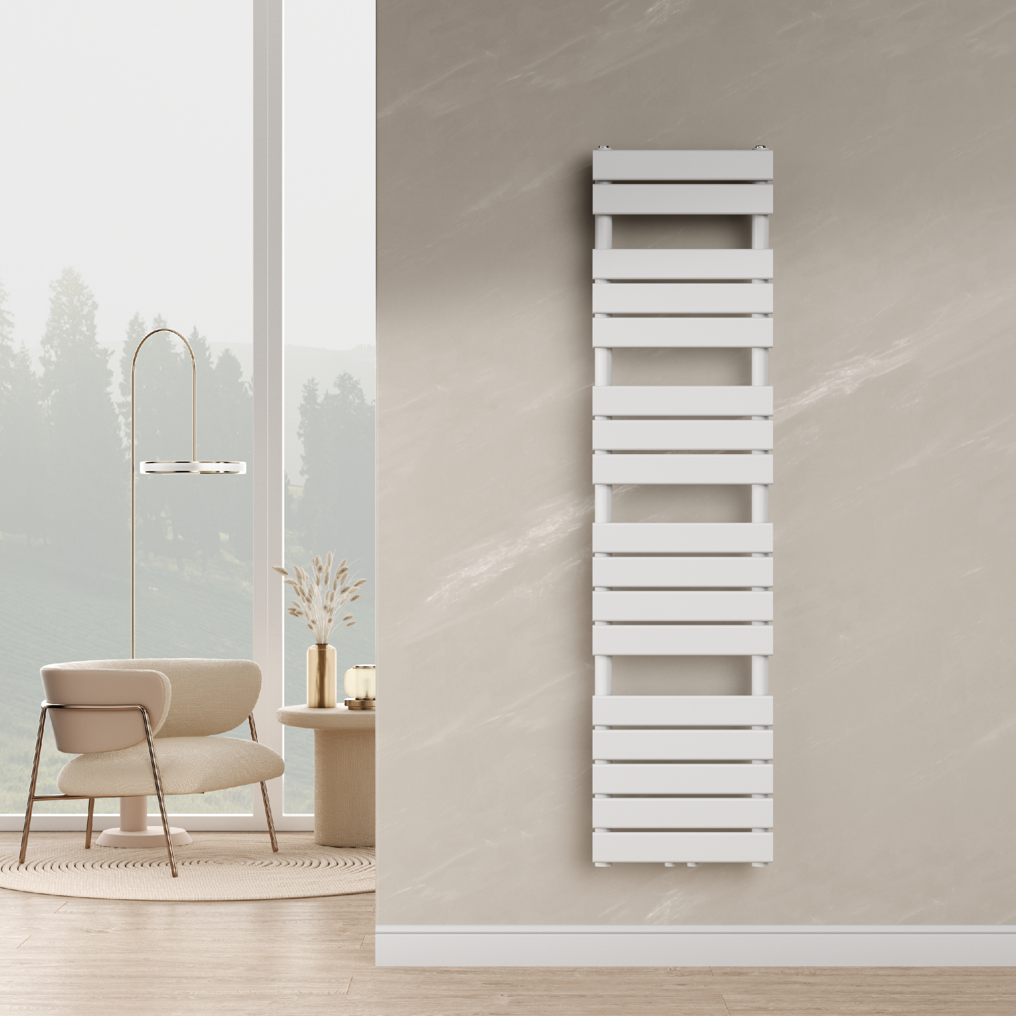 foto del prodotto  neu.haus scalda asciugamani da parete voss ad acqua calda 160 x 40 cm bianco