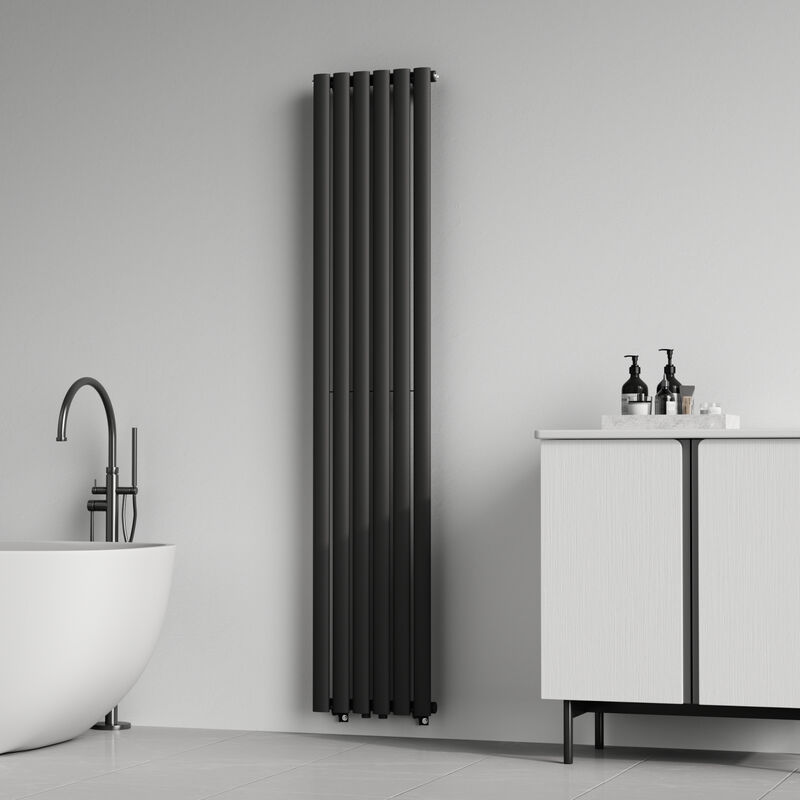 foto del prodotto  neu.haus termosifone nore ad acqua calda pannello singolo con elementi tubolari 180 x 36 cm nero