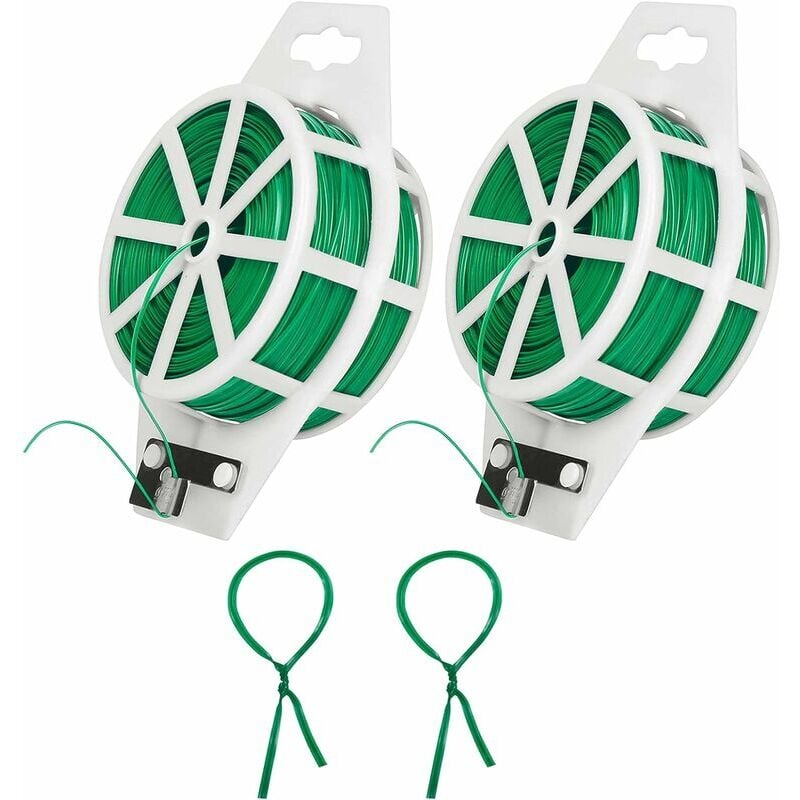 foto del prodotto  promozione dello stock fascette da giardino per legature, 2 rotoli 100m per rotolo filo da giardino verde, fascette da giardino per piante