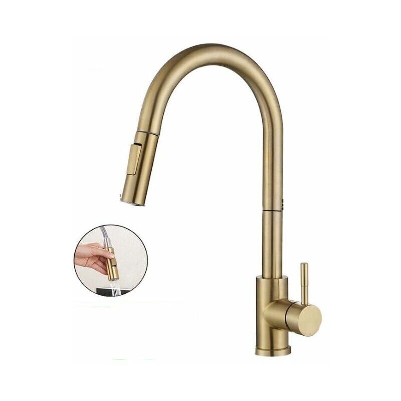 foto del prodotto  promozione dello stock miscelatore da cucina con doccetta estraibile, bocca alta, rubinetti ruotabili a 360 , rubinetto per lavello con 2 modalit 