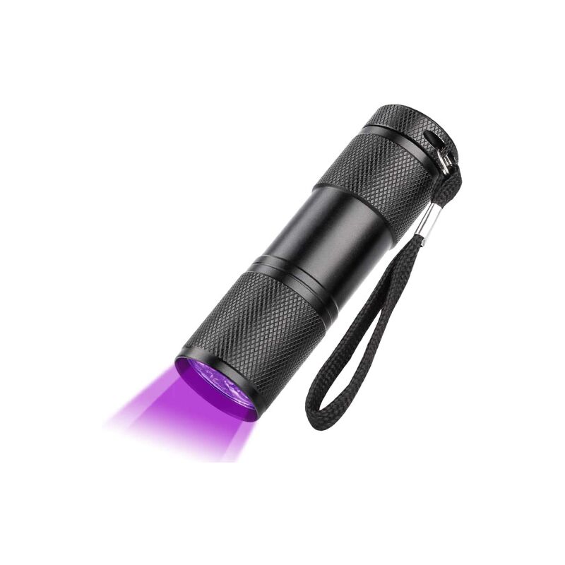 foto del prodotto  promozione dello stock torcia led uv torcia a luce nera, 395 nm, rilevatore ultravioletto per traccianti fluorescenti, urina animale, tappeti