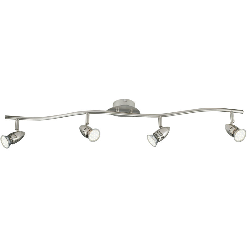 foto del prodotto  spot sunny in metallo nichel con quattro punti luce orientabili e lampadine incluse 