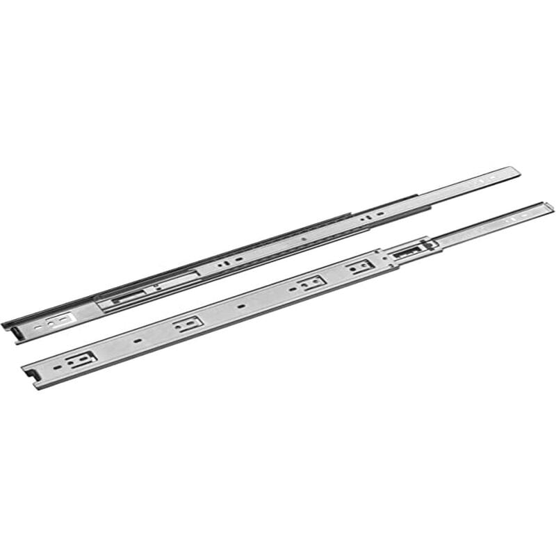 foto del prodotto 0 1 paio di guide scorrevoli a sfere per un cassetto l 350 400 450 500 550 mm estrazione totale carico massimo 30 kg l 350 mm, nichel gamet