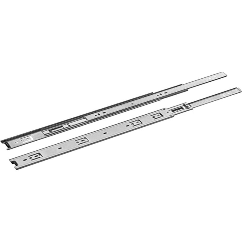 foto del prodotto 0 1 paio di guide scorrevoli a sfere per un cassetto l 350 400 450 500 550 mm estrazione totale carico massimo 30 kg l 400 mm, nichel gamet