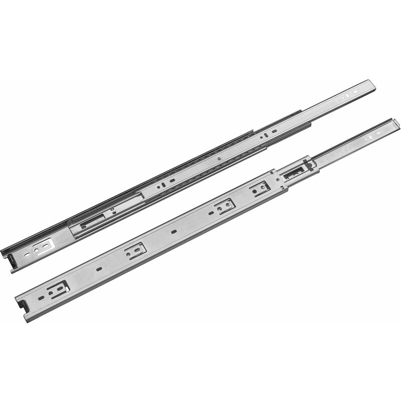 foto del prodotto 0 pk44 1 coppia di guide scorrevoli a sfere per un cassetto l 350 400 450 500 550 mm estrazione totale carico massimo 30 kg l 300 mm, nichel gamet