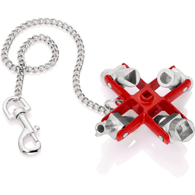 foto del prodotto 00 11 06 chiave universale per quadri ed armadi elettrici per tutti i sistemi di chiusura più comuni 95 mm confezione self-service blister