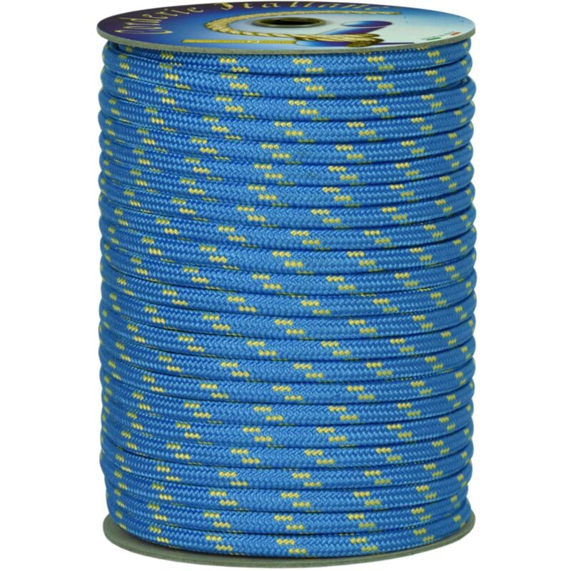 foto del prodotto 001001829 treccia corit azzurra, 12 mm 150 mt, corda intrecciata multiuso resistente ai raggi u.v. e all abrasione, per attivit all aperto,