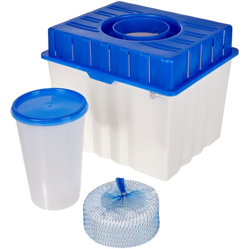 foto del prodotto 00111341 kit serbatoio di scarico di condensa e tubo flessibile per asciugatrici a scarico d aria, colore blu bianco xavax