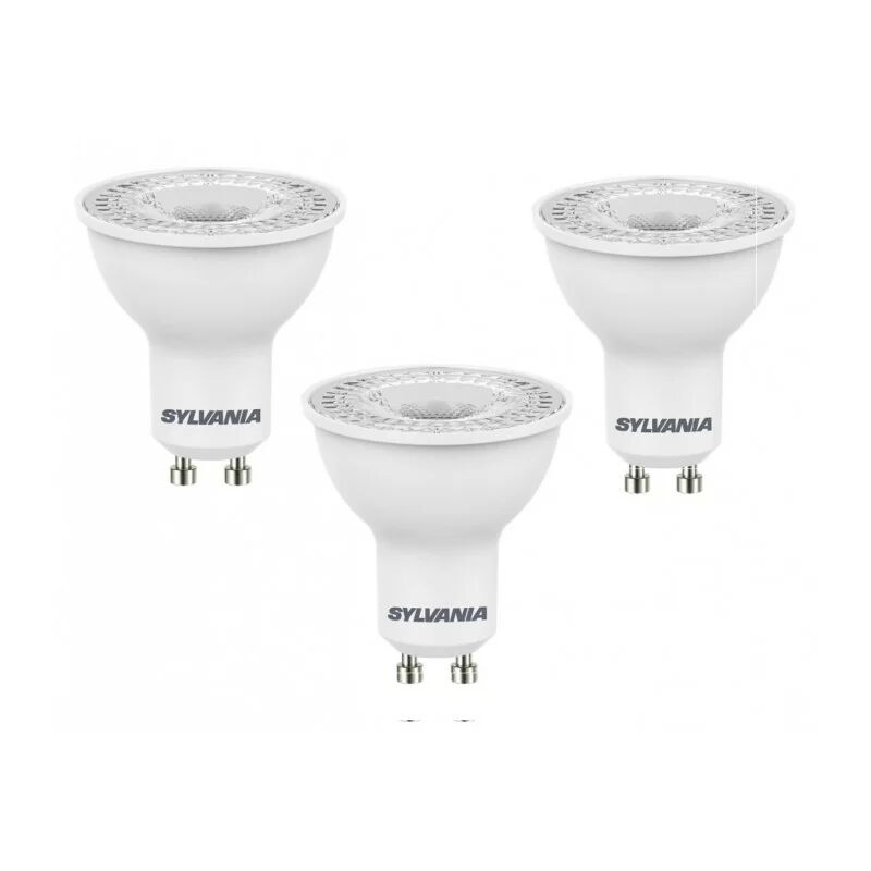 foto del prodotto 0027439 3 faretti led 4,2w sostitutivi di 50w 345 lumen bianco freddo 4000k base gu10 sylvania