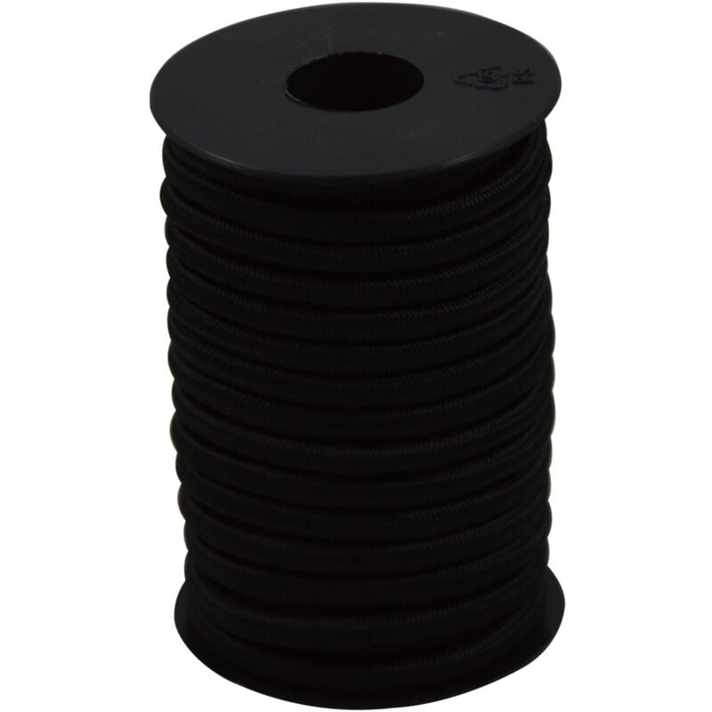 foto del prodotto 006004066 treccia elastica nera 6 mm 10 mt corderie italiane