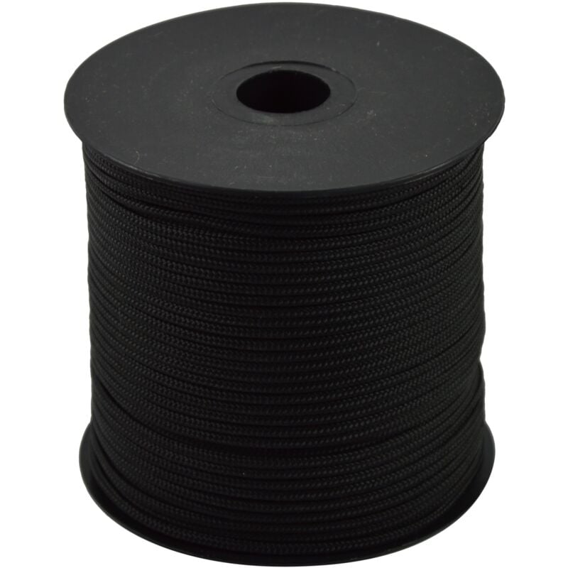 foto del prodotto 006037026 cordino colorato hobby, nero, 2 mm, 200 mt corderie italiane