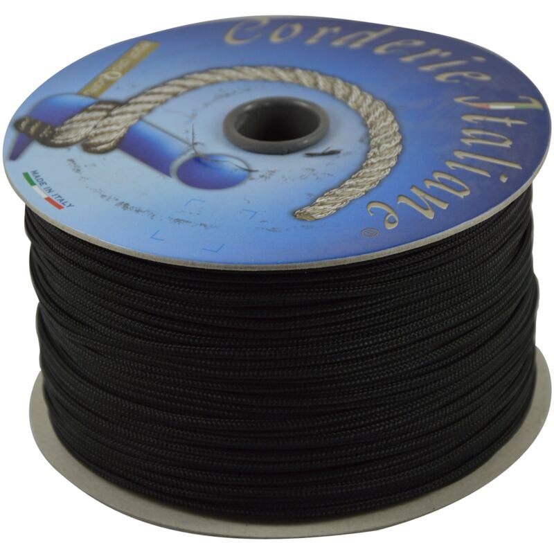 foto del prodotto 006037101 cordino colorato hobby, nero, 3 mm, 200 mt corderie italiane