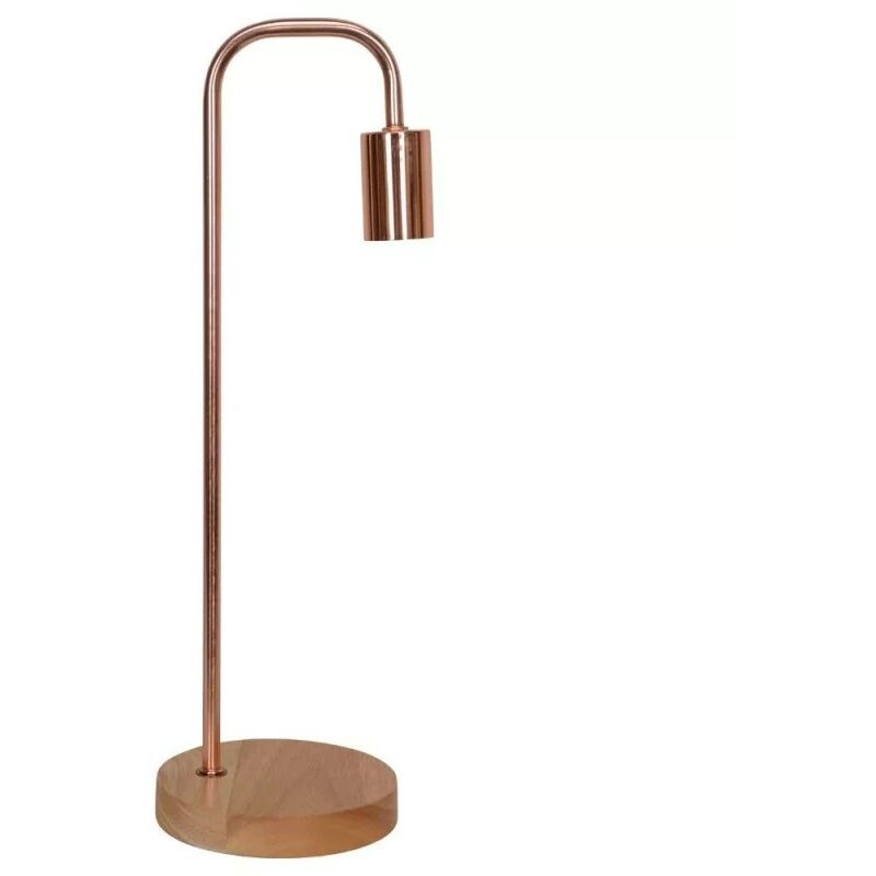 foto del prodotto 010388 lampada da tavolo brook 15x49cm metallo finitura rame base in legno opjet