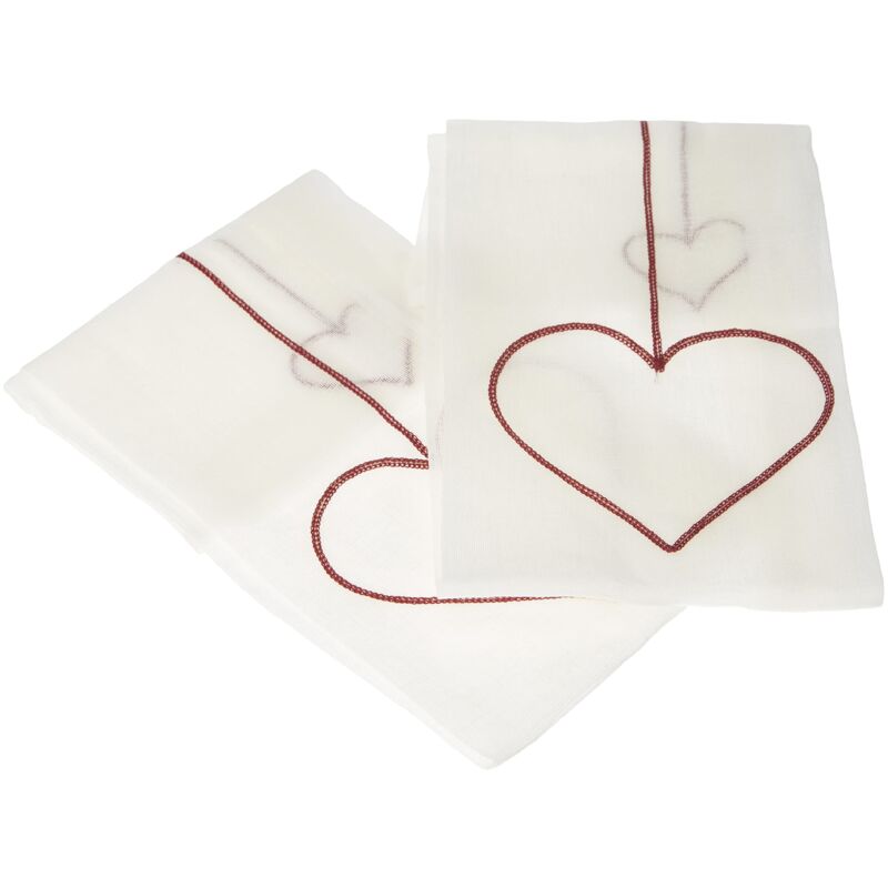 foto del prodotto 0169 06 64504 415 45 corn ly coppia di tende, 45 x 90 cm, colore bianco rosso linder