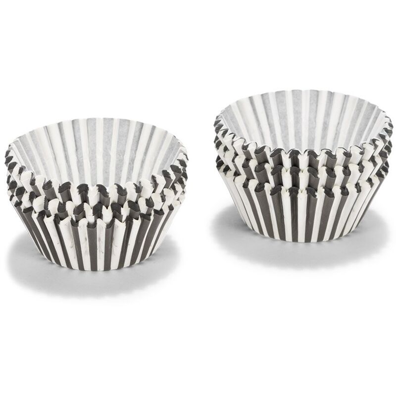 foto del prodotto 01734 carta da forno per cupcake, 5 cm circa, colore bianco nero patisse