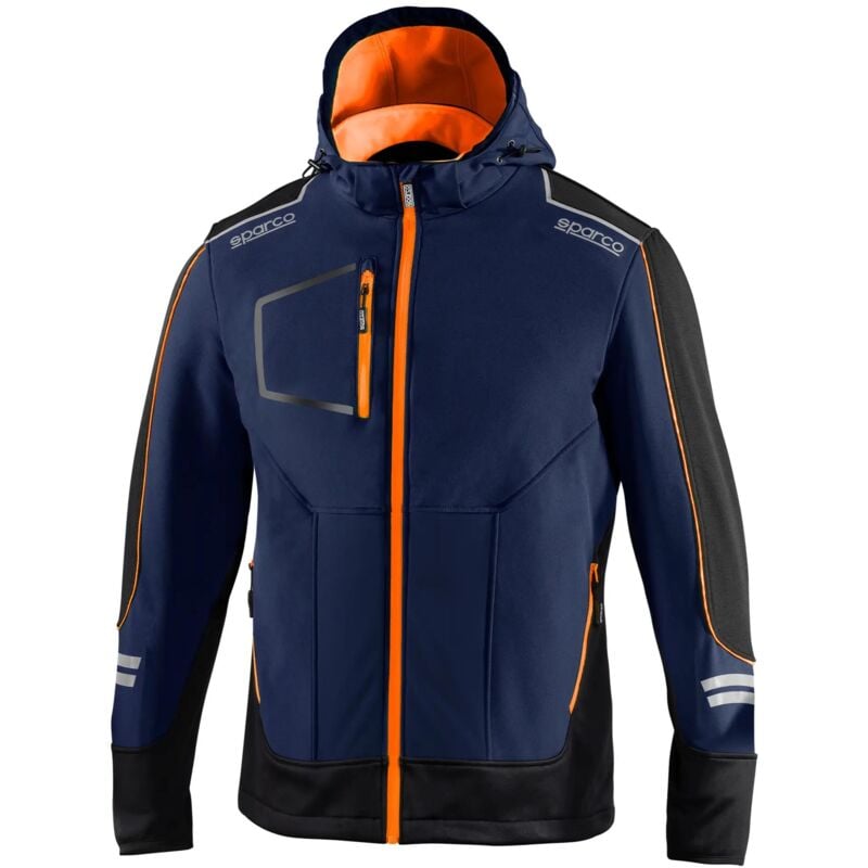 foto del prodotto 02412bmaf3 giacca da lavoro soft shell york blu arancio xxl sparco