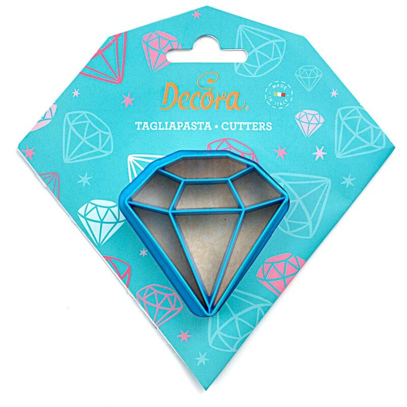 foto del prodotto 0255055 tagliapasta diamante, in plastica, perfetto per creare zioni in pasta di zucchero o di gomma, made in italy, design originale. confezione da
