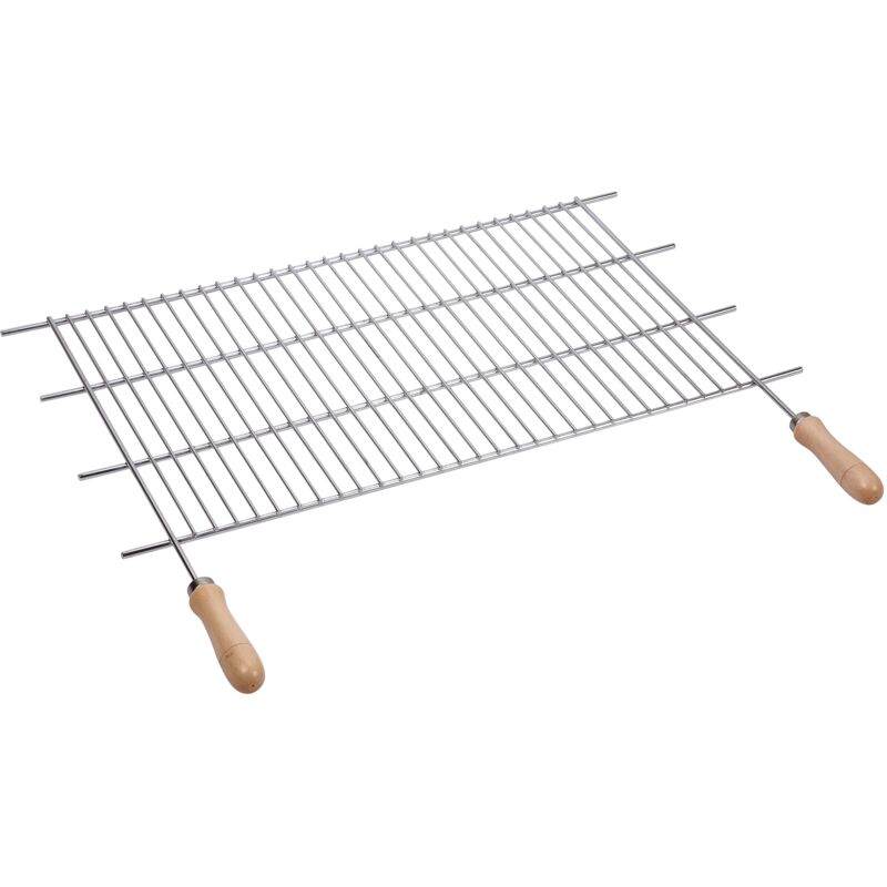foto del prodotto 02758 griglia barbecue accorciabile 73 82x40 cm con manici in legno, in acciaio inossidabile 18 8 sauvic