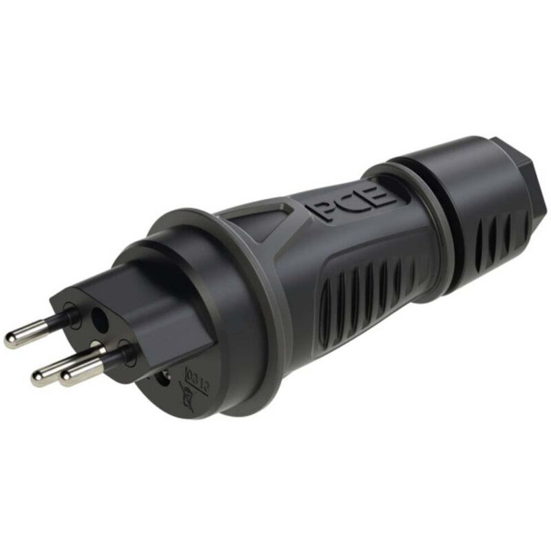 foto del prodotto 0313 ss spina di sicurezza pa6, tpe 250 v nero ip55 pc electric