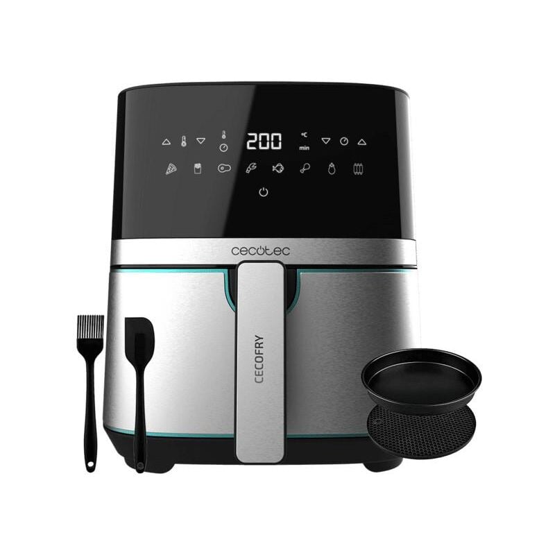 foto del prodotto 03317 friggitrice singolo 5.5 l indipendente 1700 w friggitrice ad aria calda nero acciaio inox cecotec