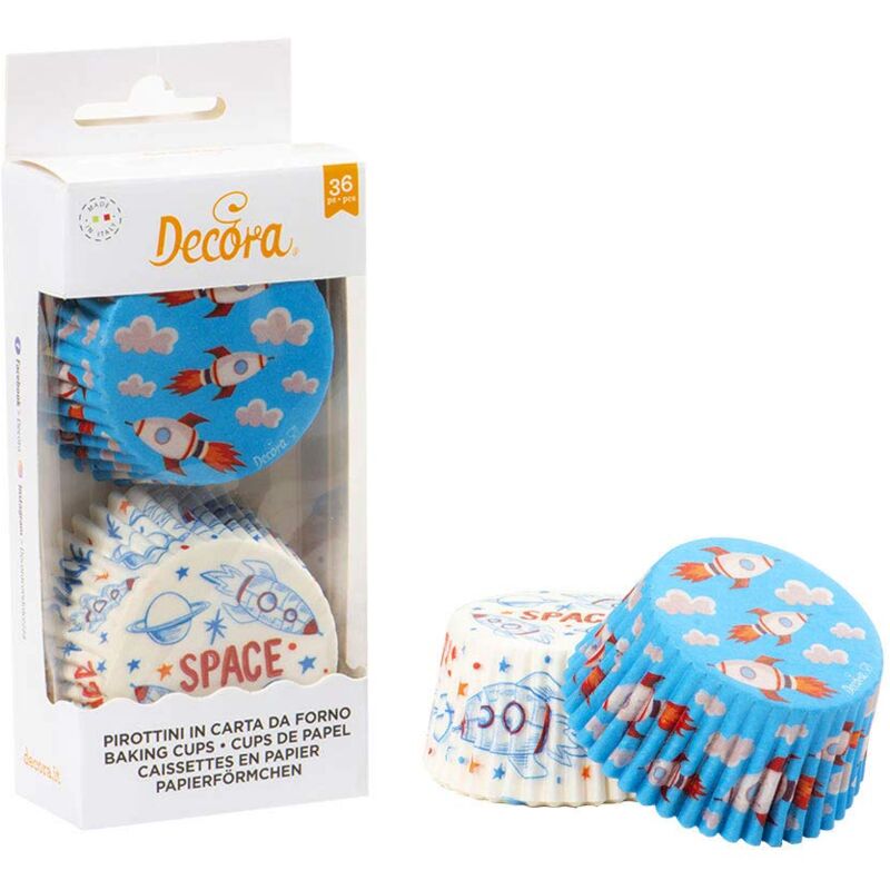 foto del prodotto 0339836 cf 36 pirottini spazio, 50 x h32 mm, carta da forno decora