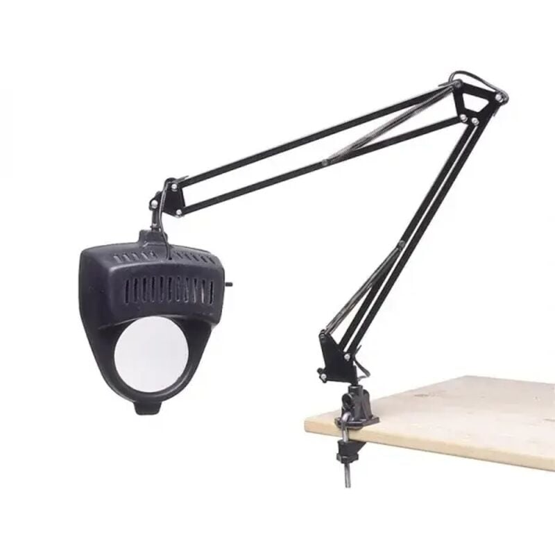 foto del prodotto 0344 lampada snodata con lente e morsetto 35 mm fervi