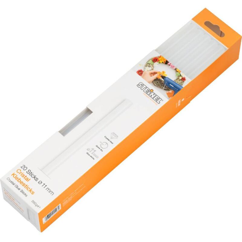 foto del prodotto 048419 stick colla a caldo 11 mm 250 mm trasparente 500 g 20 pz. steinel