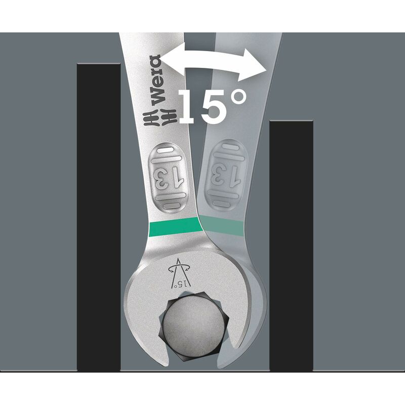 foto del prodotto 05020210001 forchetta e chiave poligonale, 19 x 230 mm wera