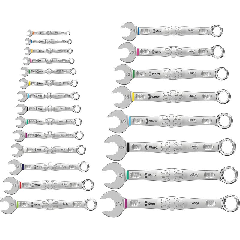 foto del prodotto 05020232001 6003 joker 22 set 1, assortimento di chiave a forchetta e chiave poligonale, metrico, 22 teilig wera