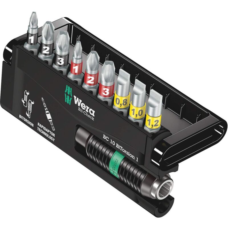 foto del prodotto 05056374001 assortimento di bit, multicolore, bit check 10 wera