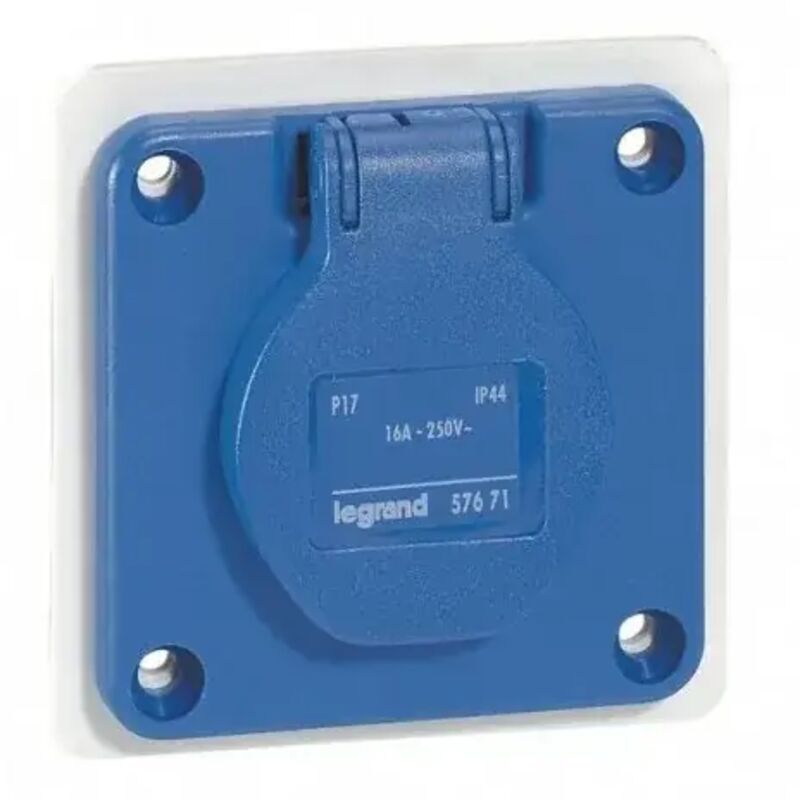 foto del prodotto 057671 base per pannello domestico p17 250 v 16a 2p t ip 54 legrand