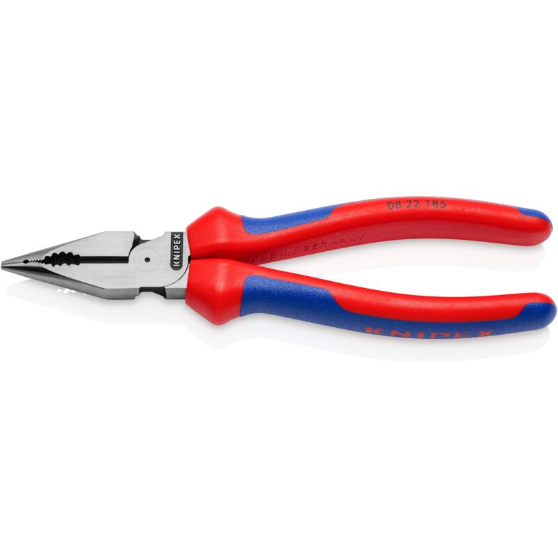 foto del prodotto 08 22 185 pinza universale con testa a punta rivestiti in materiale bicomponente bonderizzata nera 185 mm