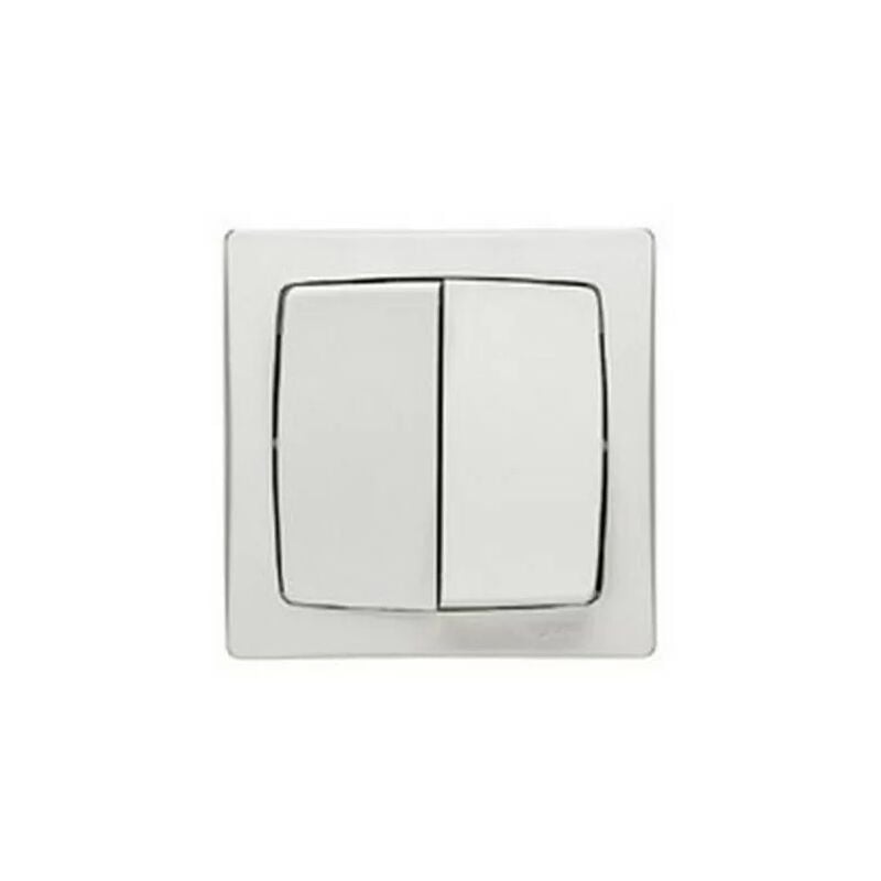 foto del prodotto 086021 double poussoir appareillage saillie complet 6 a blanc legrand