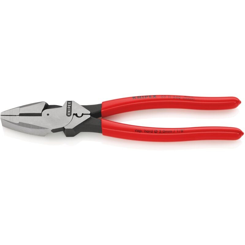 foto del prodotto 09 11 240 pinza universale tipo forte lineman s pliers modello americano rivestiti in resina sintetica antiscivolo bonderizzata nera 240 mm