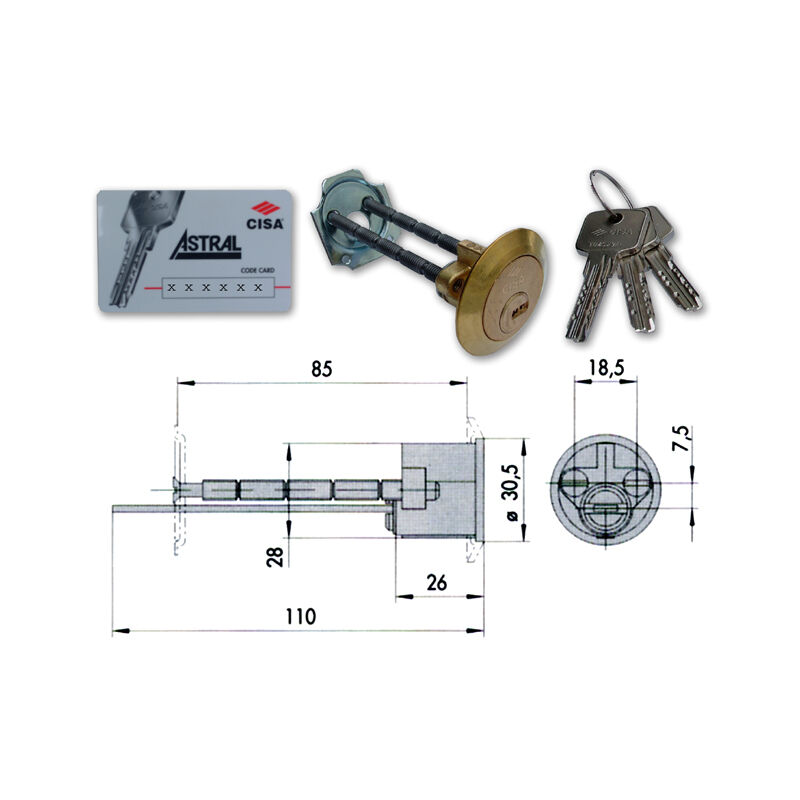 foto del prodotto 0a510 00 0 cilindro astral applicare cisa