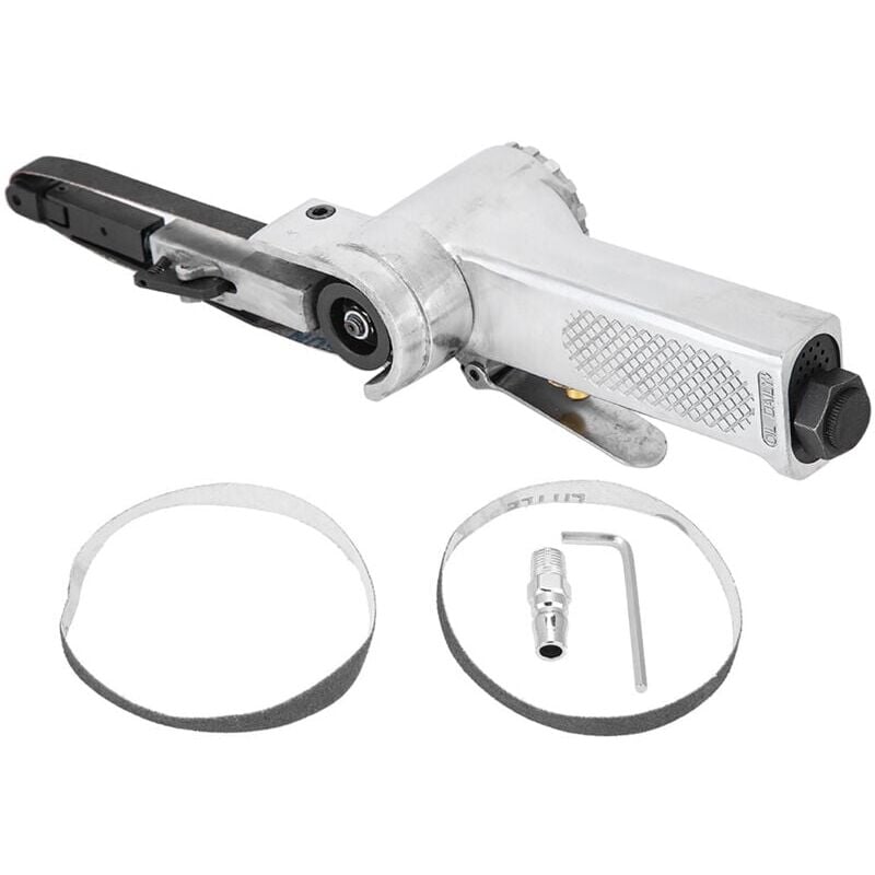 foto del prodotto 1 4 pollice levigatrice a nastro pneumatica, 16000rpm utensile di lucidatura pneumatica con levigatrice a nastro pneumatica industriale e nastri con