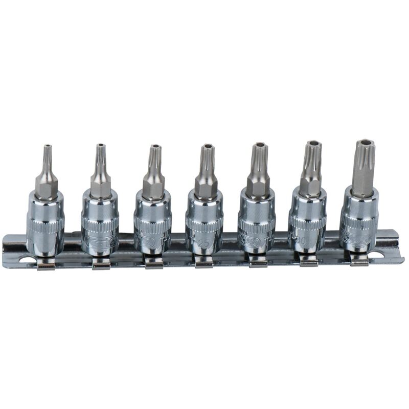 foto del prodotto 1 4 serie di bussole p.viti torx c.foro chrome 7 pztb10 tb40