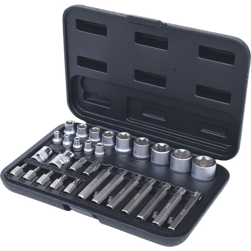 foto del prodotto 1 43 81 2 serie di chiavi a bussola e inserti torx c.foro,30 pz