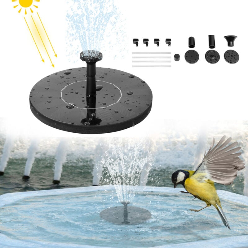 foto del prodotto 1,4w fontana solare da giardino, pompa solare per fontana, con 4 effetti ugelli per laghetto, piscina, acquario, vaso dei pesci e bagno per uccelli
