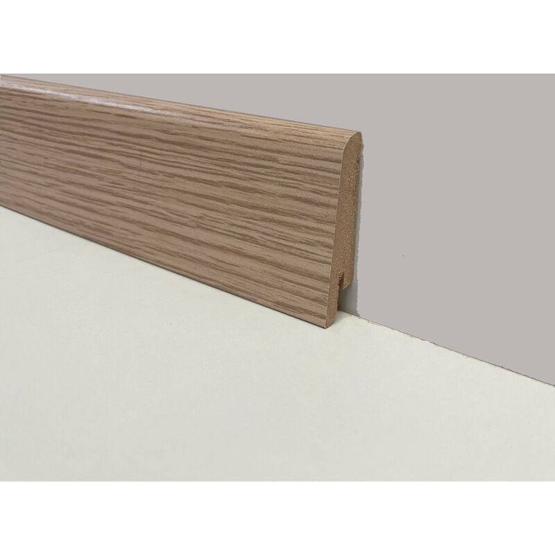 foto del prodotto 1,69 battiscopa zoccolino in fibra di legno 60x15 vari decori, parquet, laminati, spc, lvt rovere crema naturalizzato