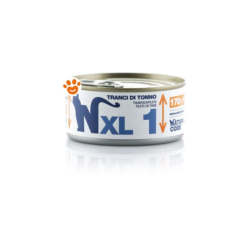 foto del prodotto 1 cat adult xl tranci di tonno 1 cat adult xl tranci di tonno lattina da 170 gr natural code