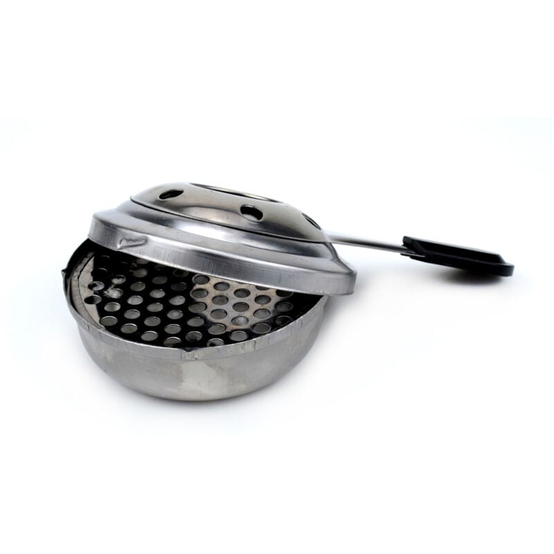 foto del prodotto 1 confezione mini fornello ad alcool portatile in acciaio inossidabile per campeggio, escursioni, tè, caffè, bevande calde