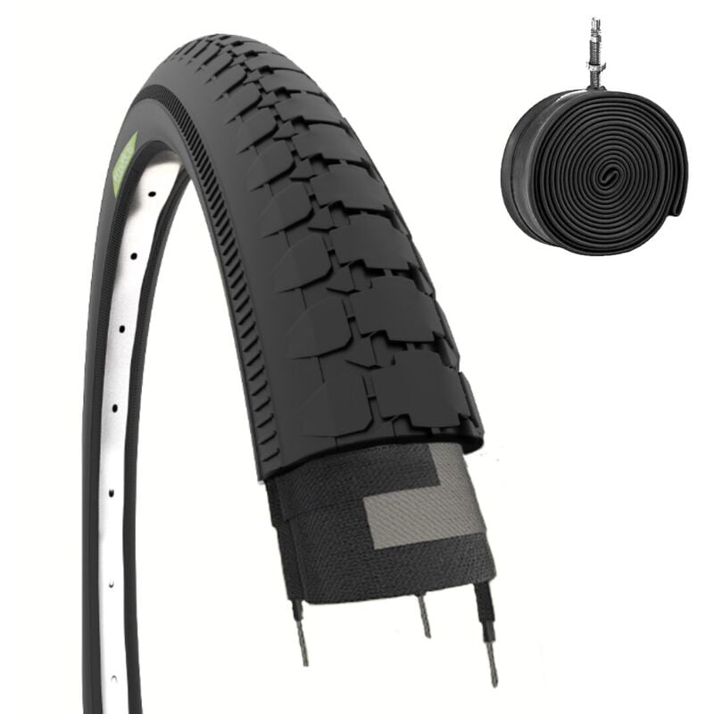 foto del prodotto 1 copertone 26 x 2 x 1 3 4 54 571 camera d aria pneumatico nero per carretto furgoncino bici